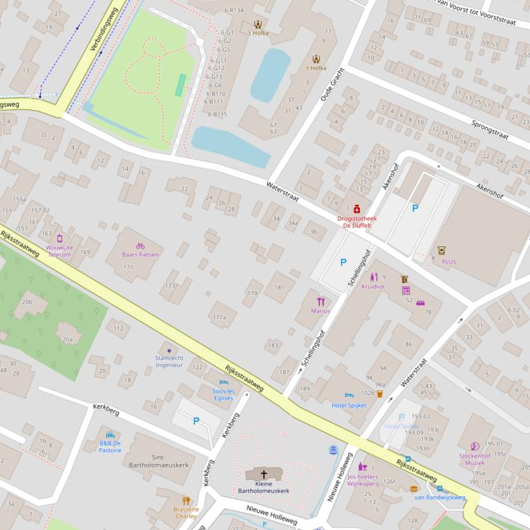 Kaart van de Waterstraat.