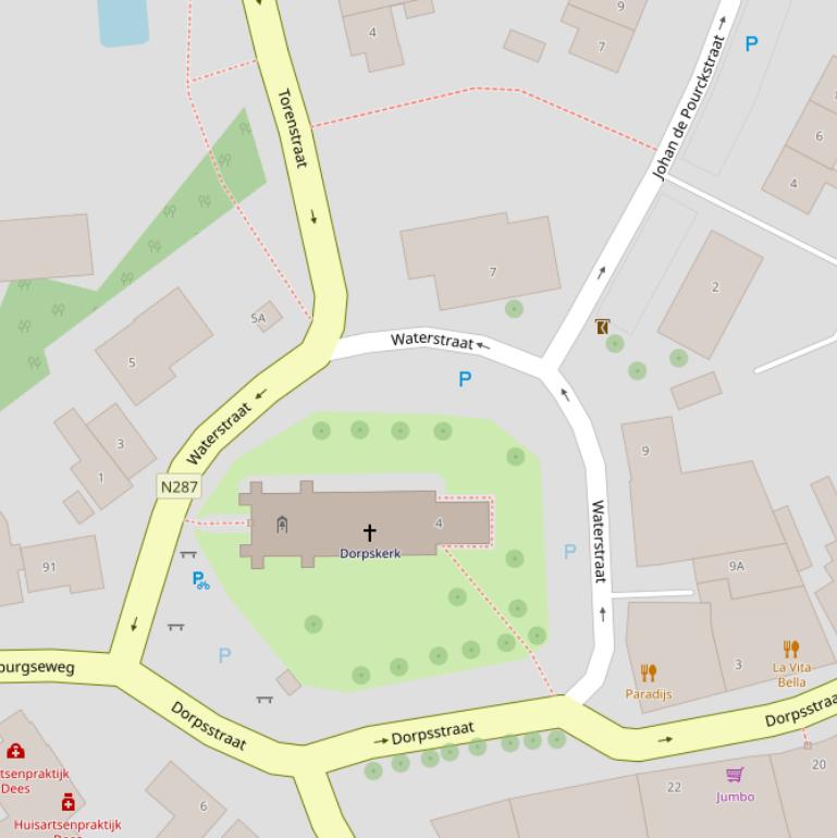 Kaart van de Waterstraat.