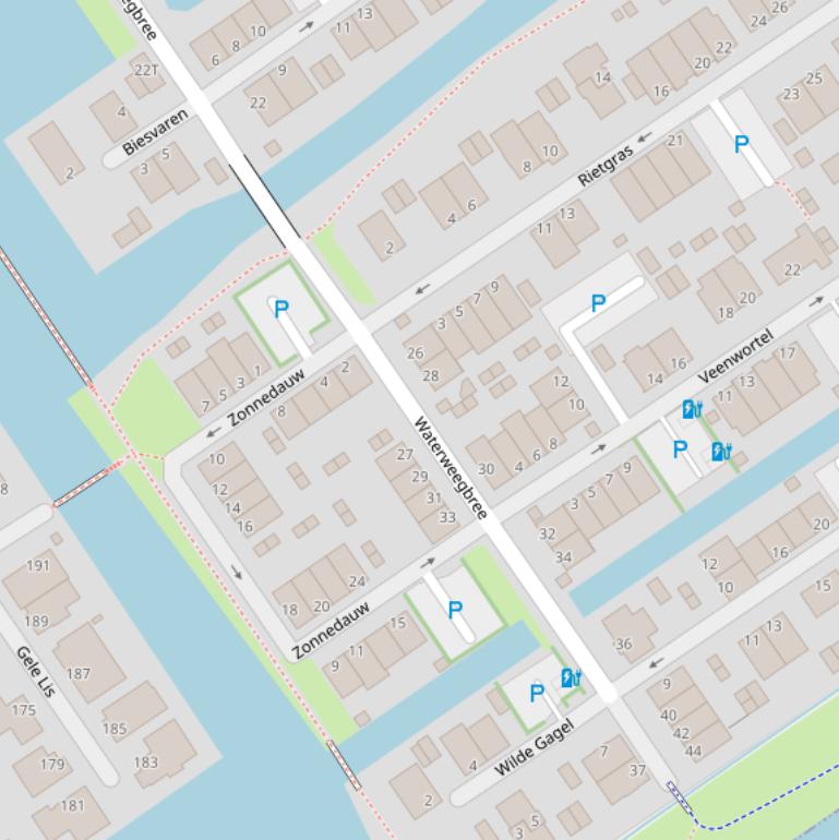 Kaart van  Waterweegbree.