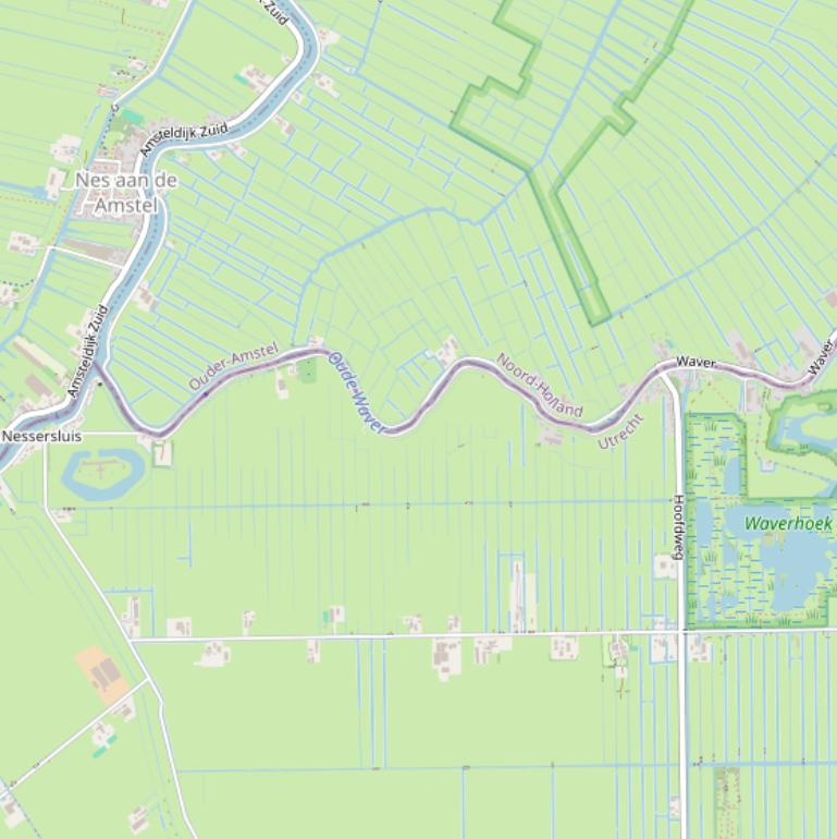 Kaart van de Waverdijk.