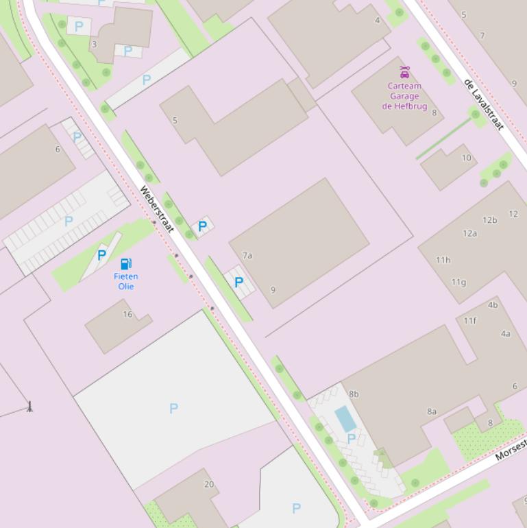 Kaart van de Weberstraat.