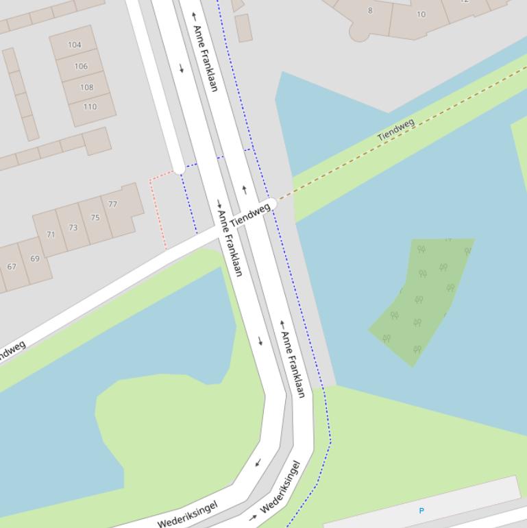 Kaart van de Wederiksingel.