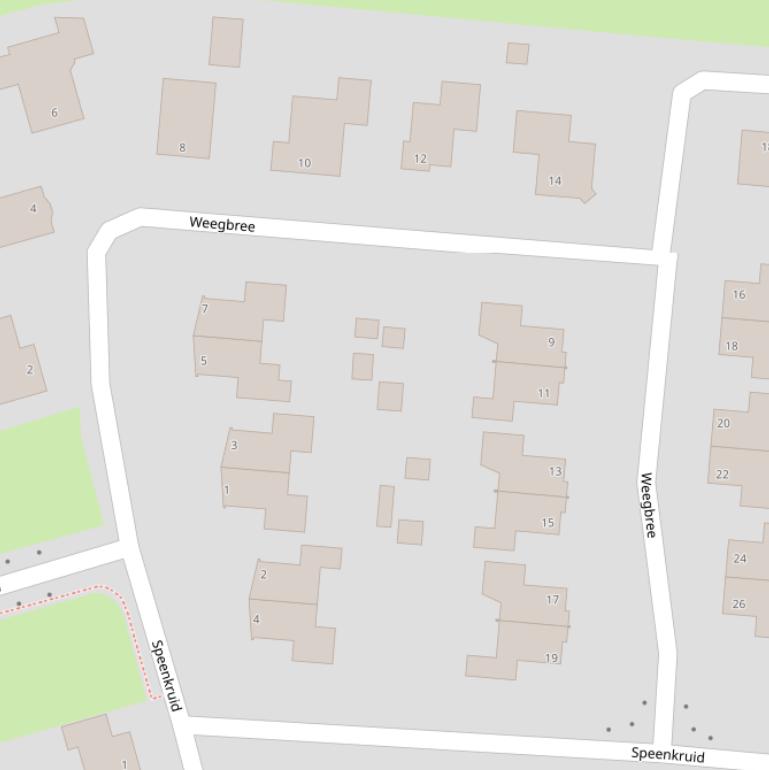 Kaart van  Weegbree.