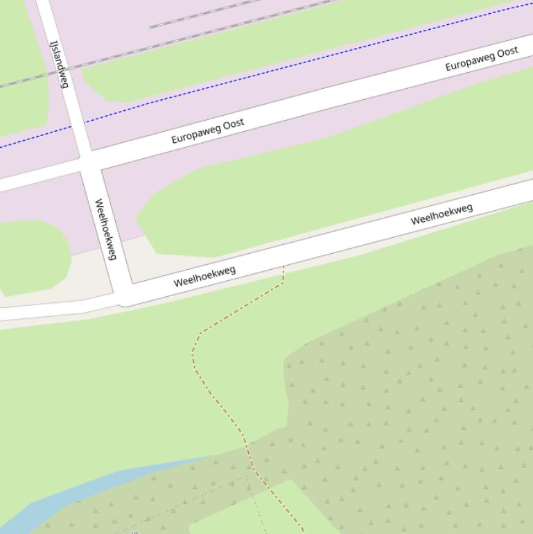 Kaart van de Weelhoekweg.