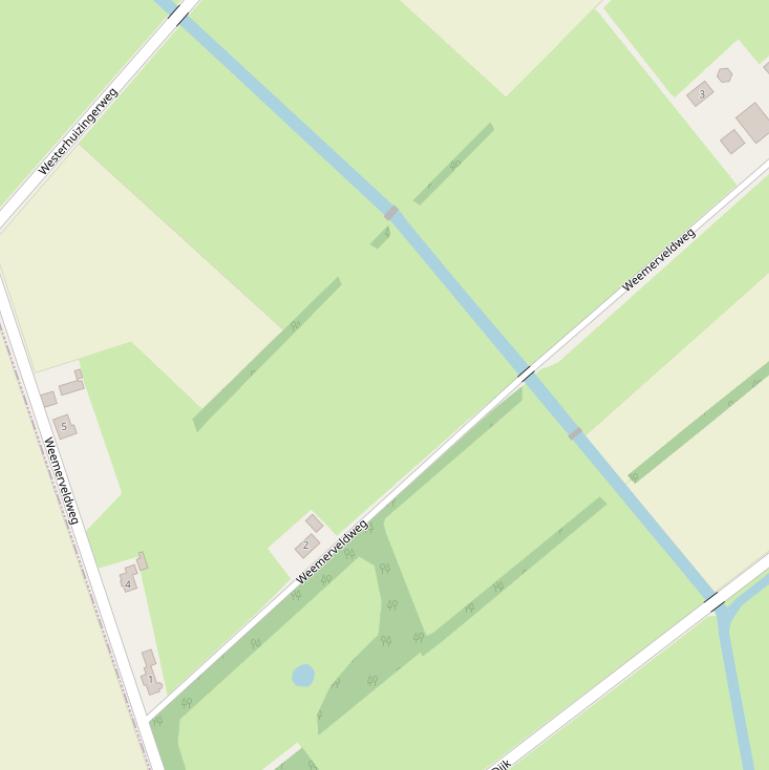 Kaart van de Weemerveldweg.