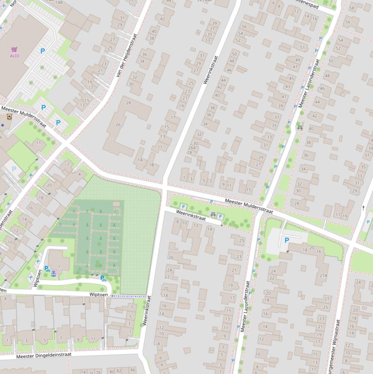 Kaart van de Weerinkstraat.