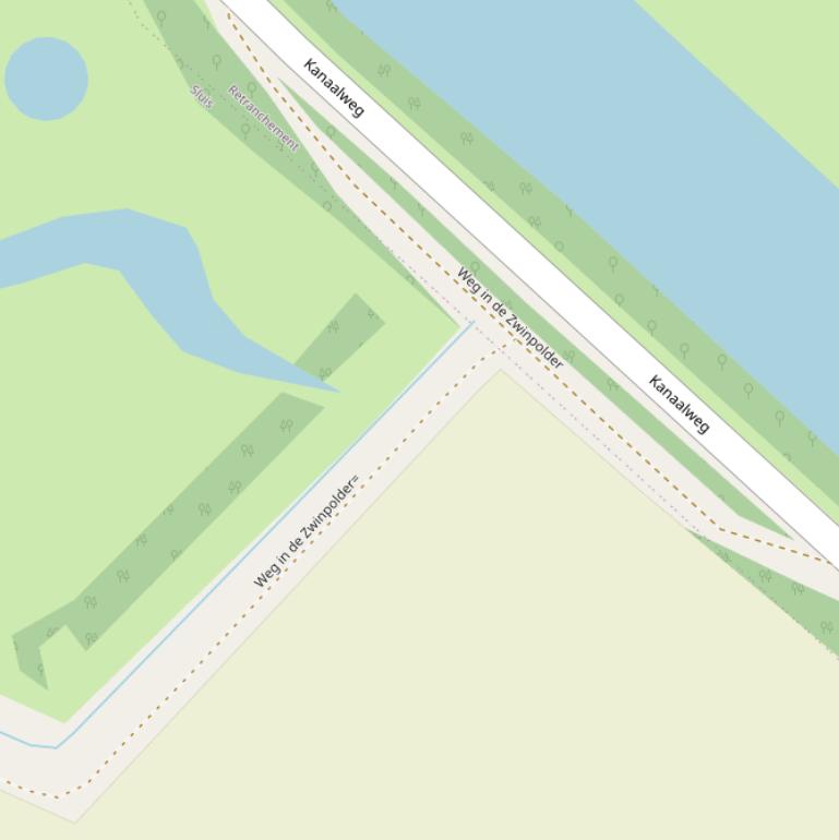 Kaart van  Weg in de Zwinpolder.