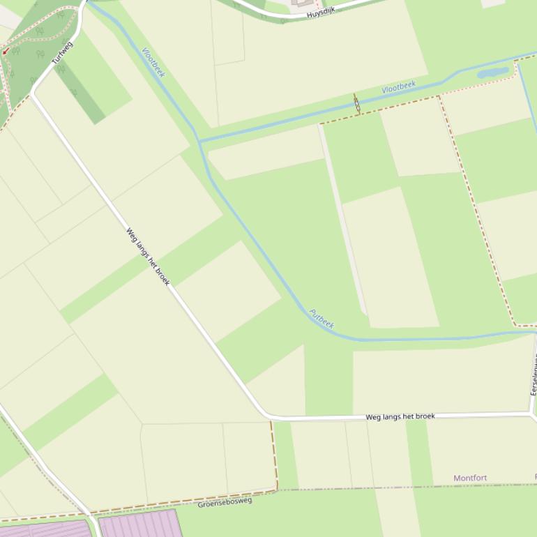 Kaart van  Weg langs het Broek.