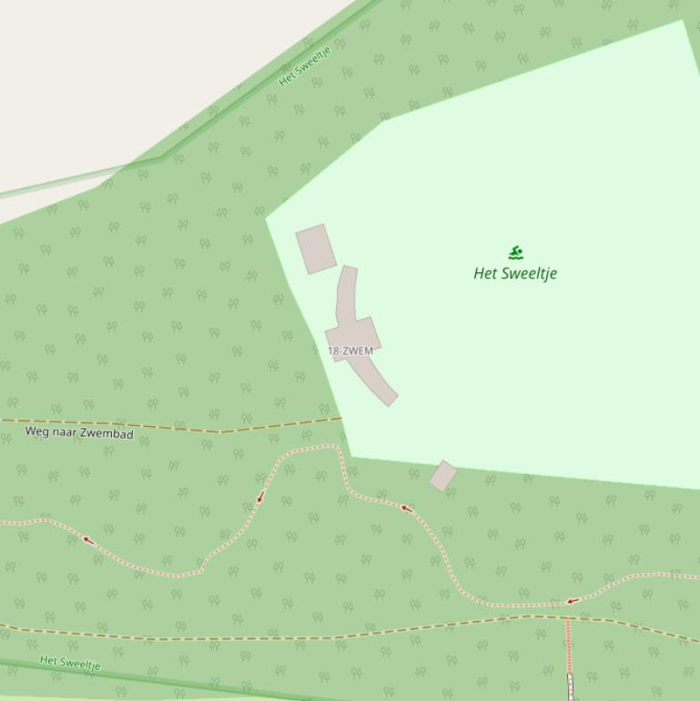 Kaart van  Weg naar Zwembad.