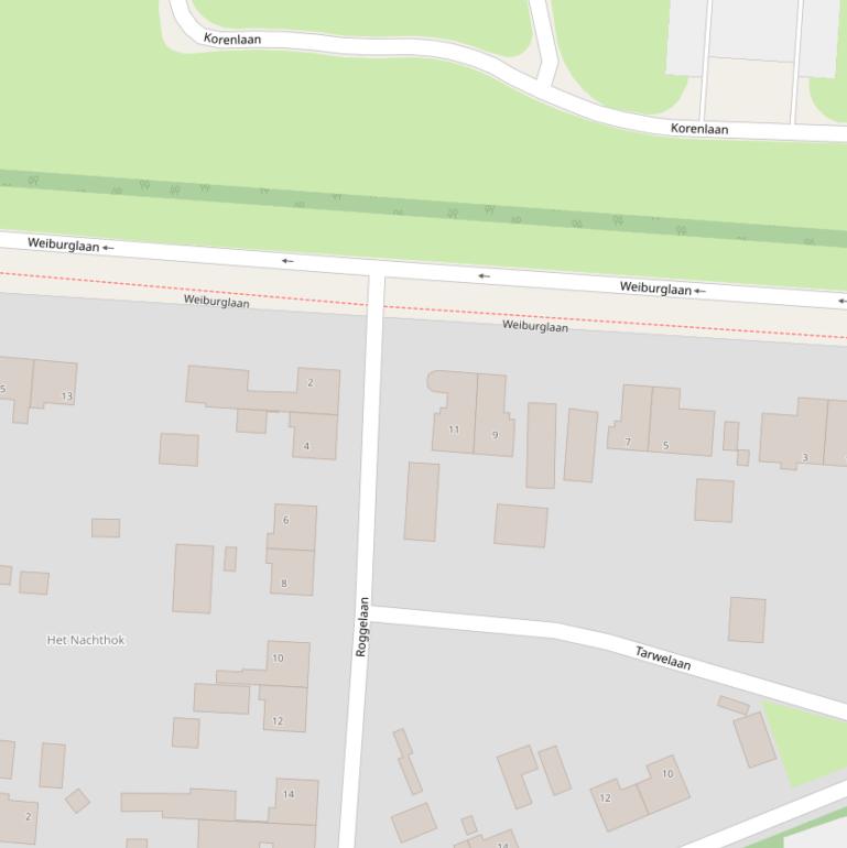 Kaart van de Weiburglaan.