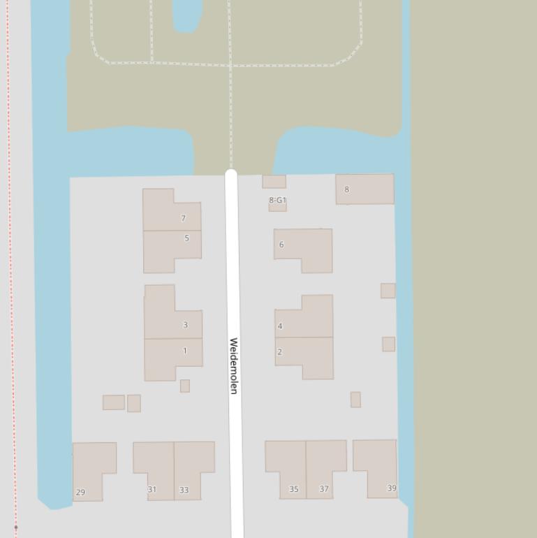 Kaart van  Weidemolen.