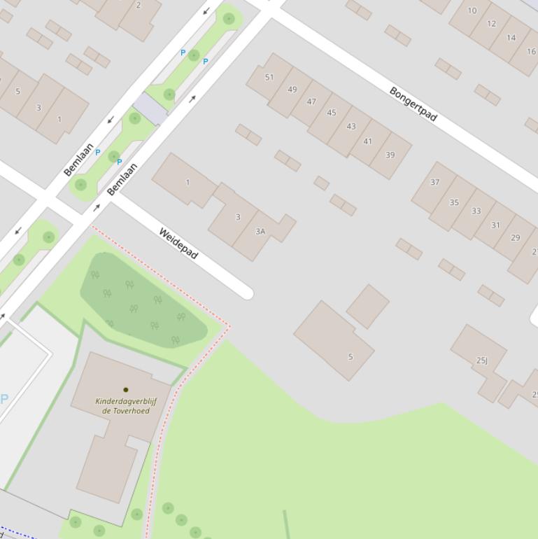 Kaart van het Weidepad.