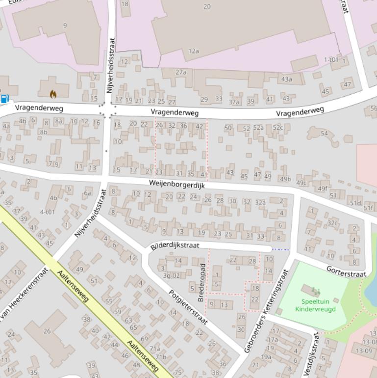 Kaart van de Weijenborgerdijk.