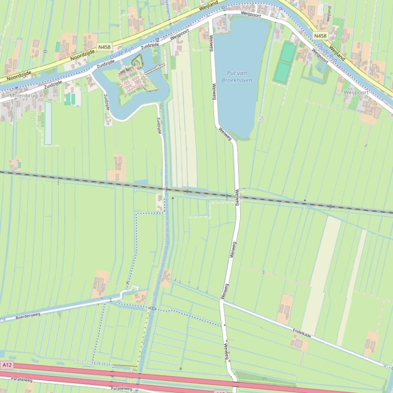 Kaart van de Weiweg.