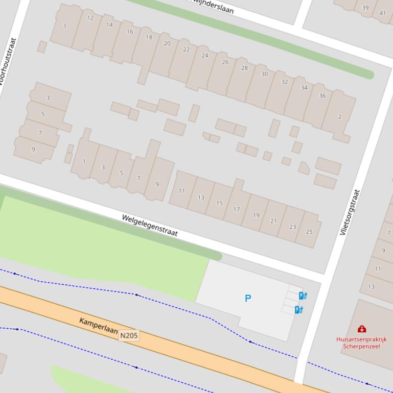 Kaart van de Welgelegenstraat.