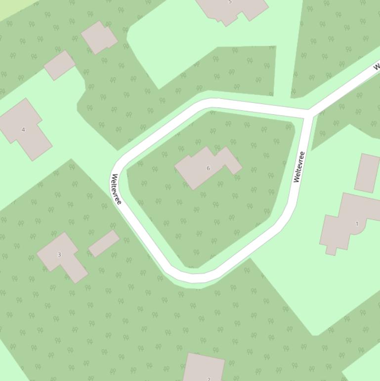 Kaart van  Weltevree.