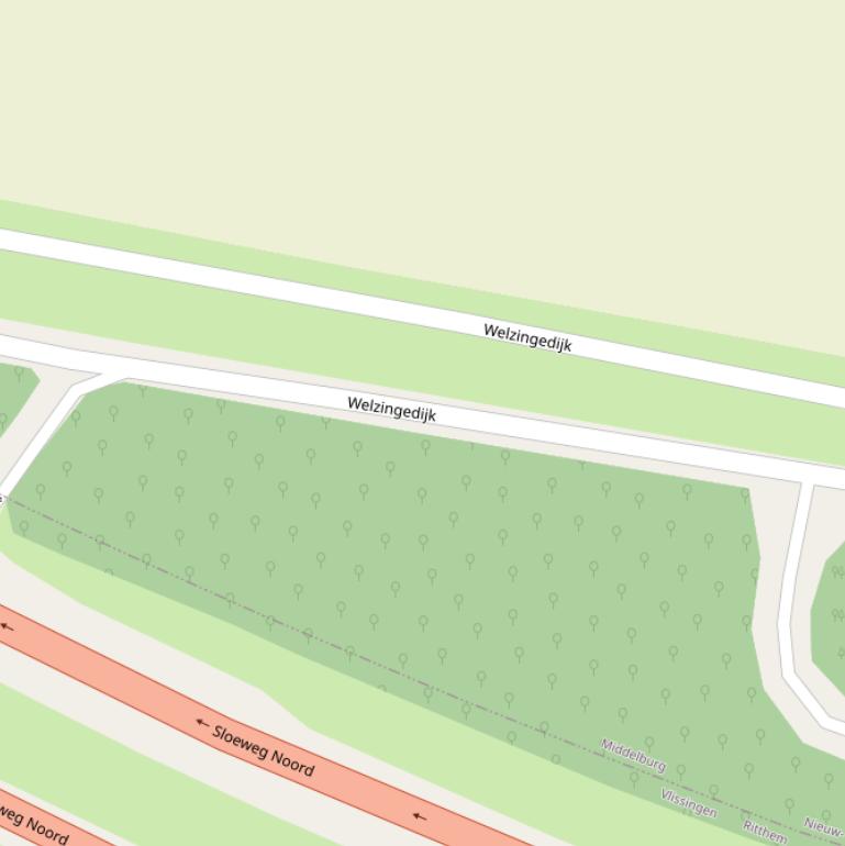 Kaart van de Welzingedijk.