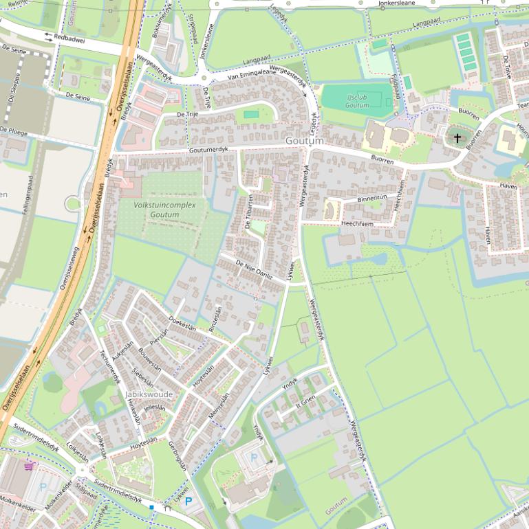 Kaart van  Wergeasterdyk.