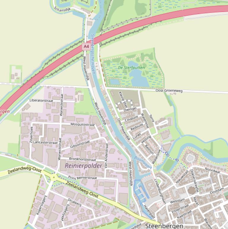 Kaart van de West-Havendijk.