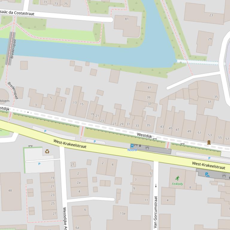 Kaart van de Westdijk.