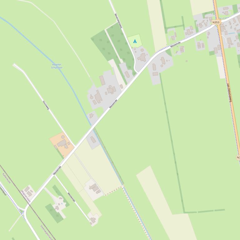 Kaart van  Westeinde.