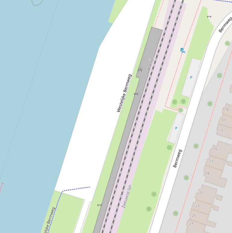 Kaart van de Westelijke Bermweg.