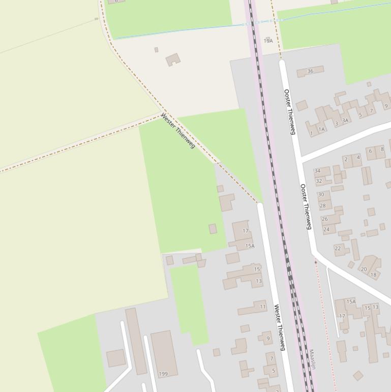 Kaart van de Wester Thienweg.