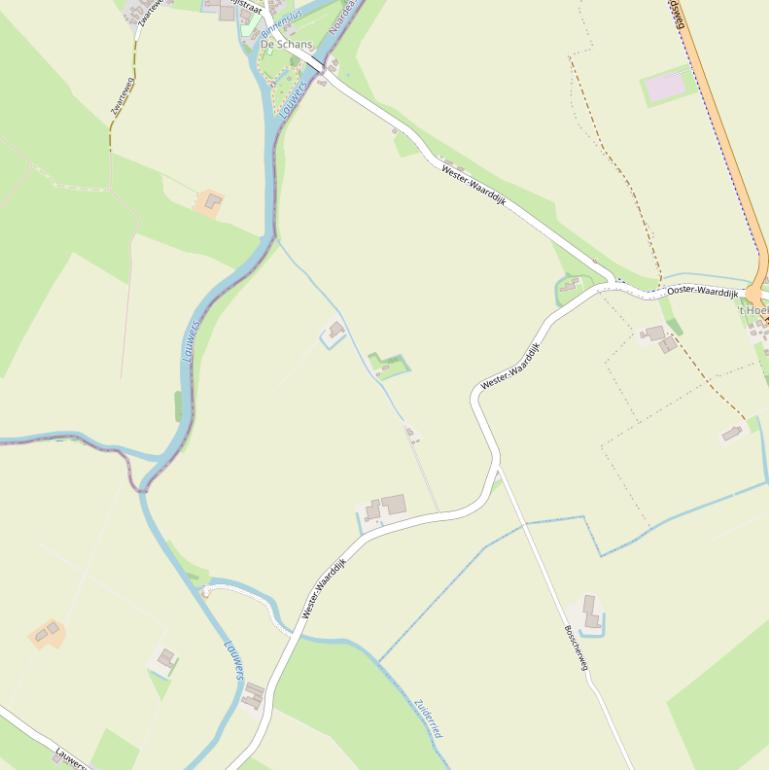 Kaart van de Wester-Waarddijk.