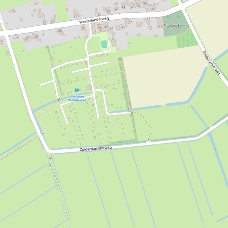 Kaart van de Westerdamsterweg.