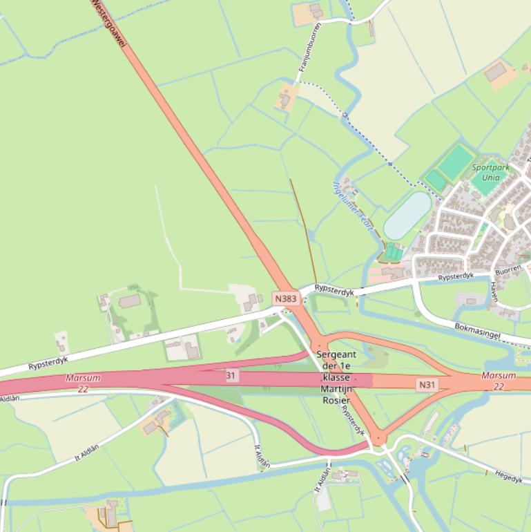 Kaart van  Westergoawei.