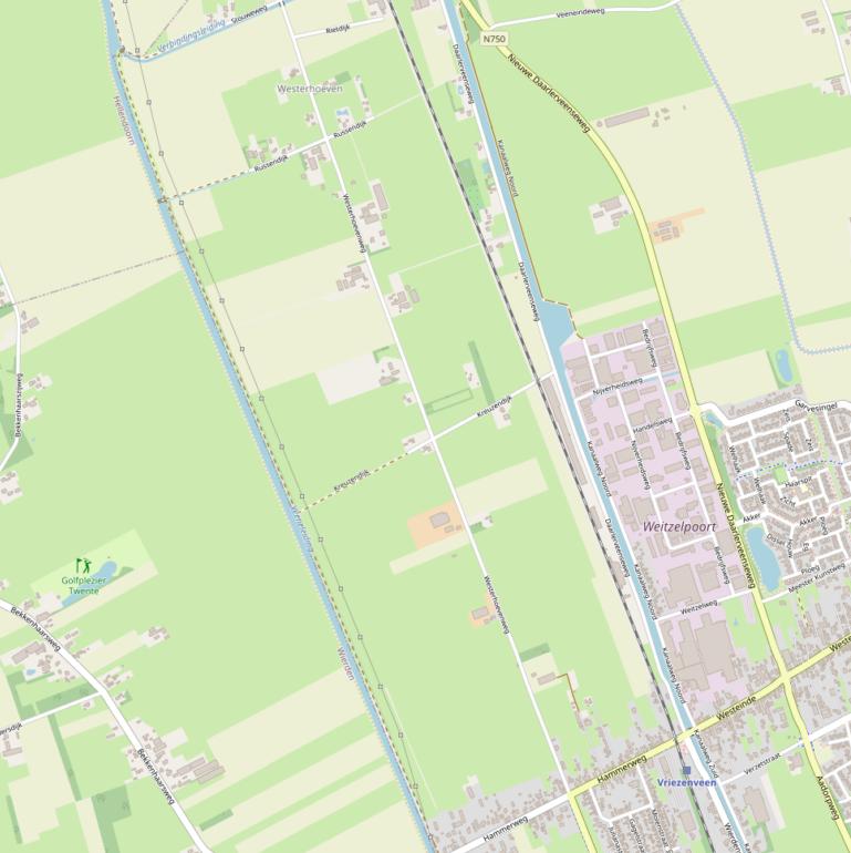 Kaart van de Westerhoevenweg.