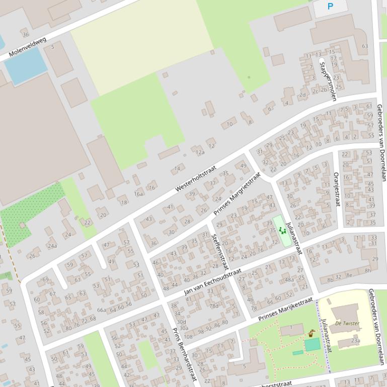 Kaart van de Westerholtstraat.