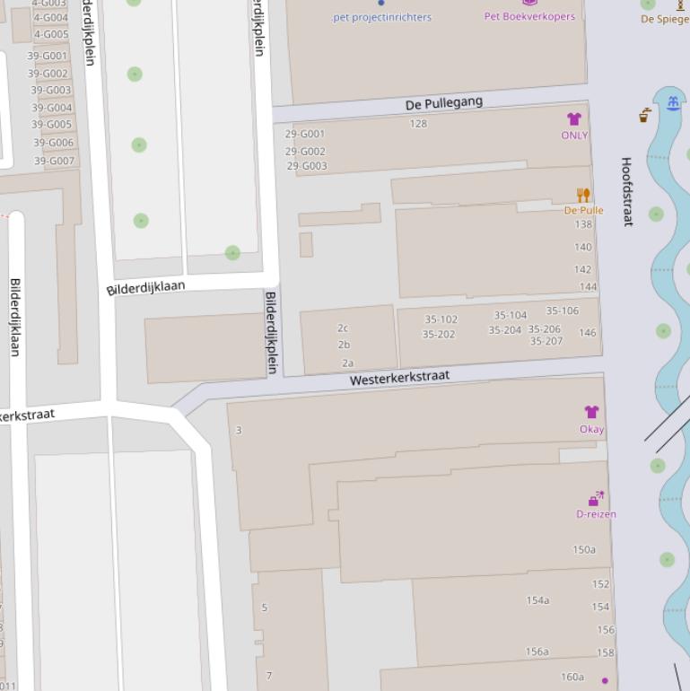 Kaart van de Westerkerkstraat.