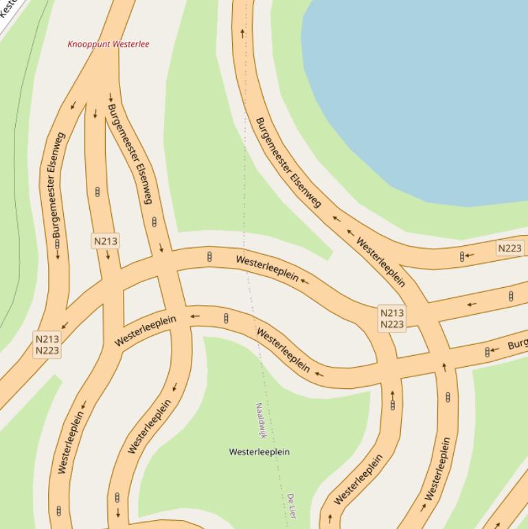 Kaart van het Westerleeplein.