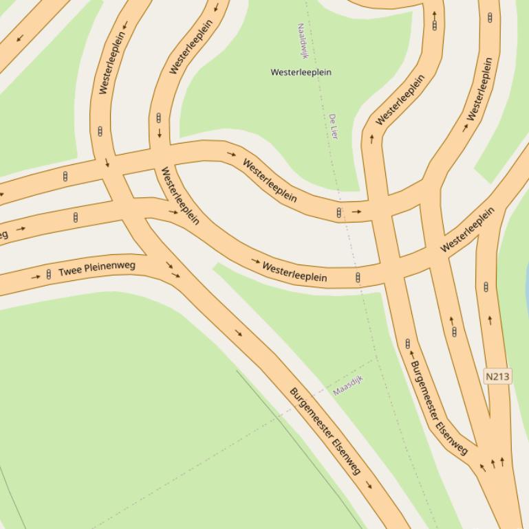 Kaart van het Westerleeplein.