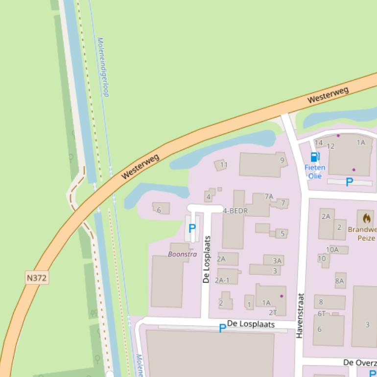 Kaart van de Westerweg.