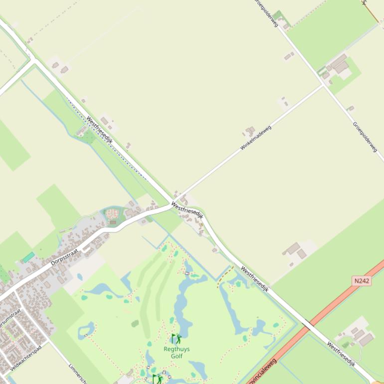 Kaart van de Westfriesedijk.