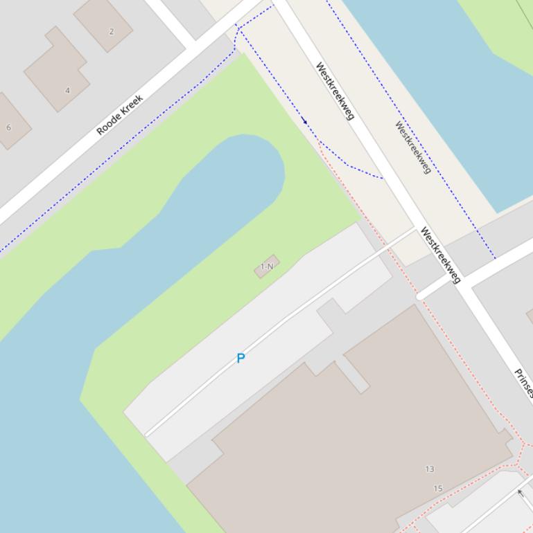 Kaart van de Westkreekweg.