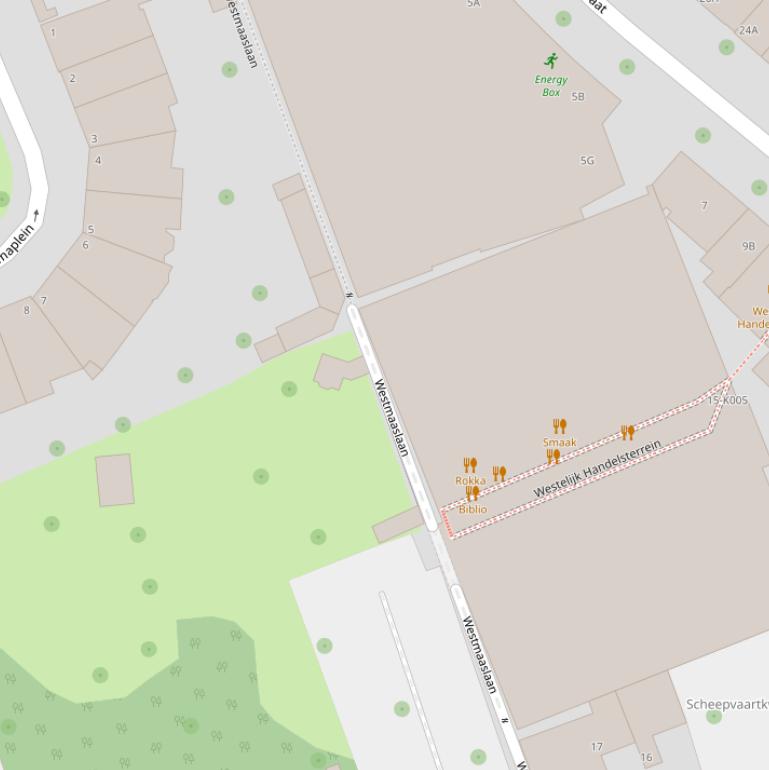 Kaart van de Westmaaslaan.