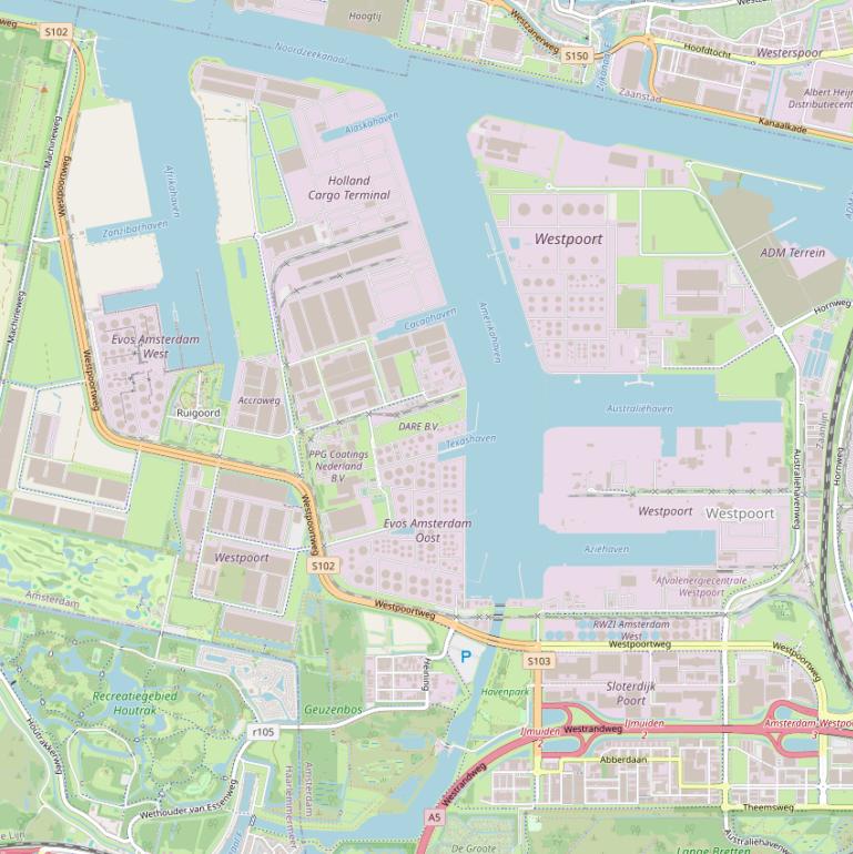 Kaart van de Westpoortweg.