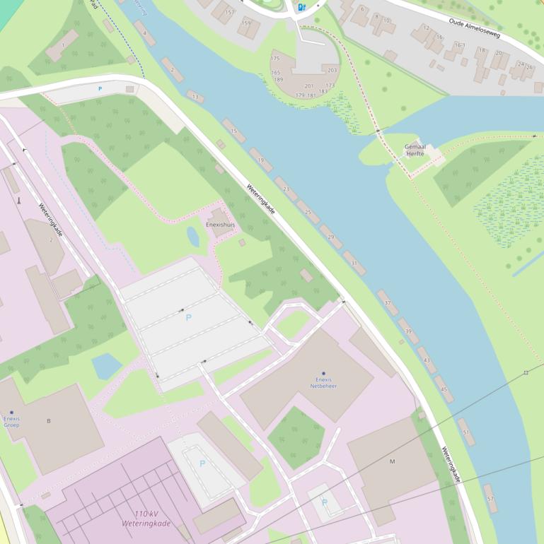 Kaart van de Weteringkade.