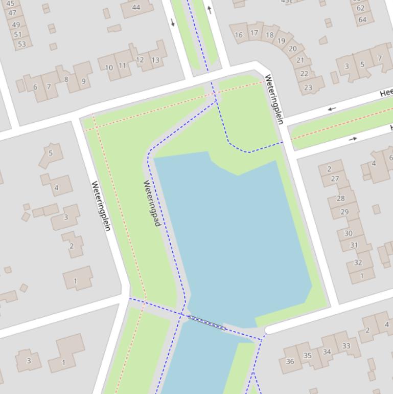 Kaart van het Weteringplein.
