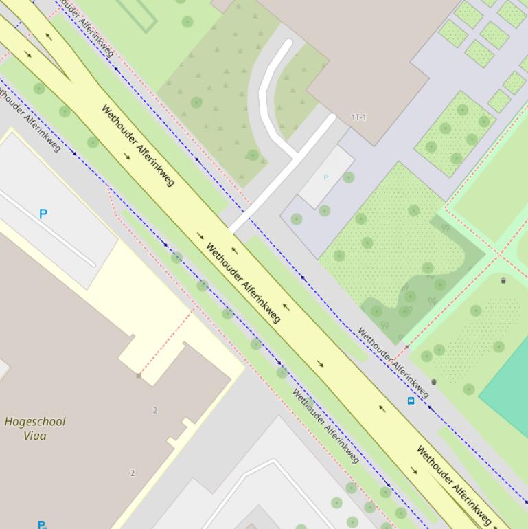 Kaart van de Wethouder Alferinkweg.