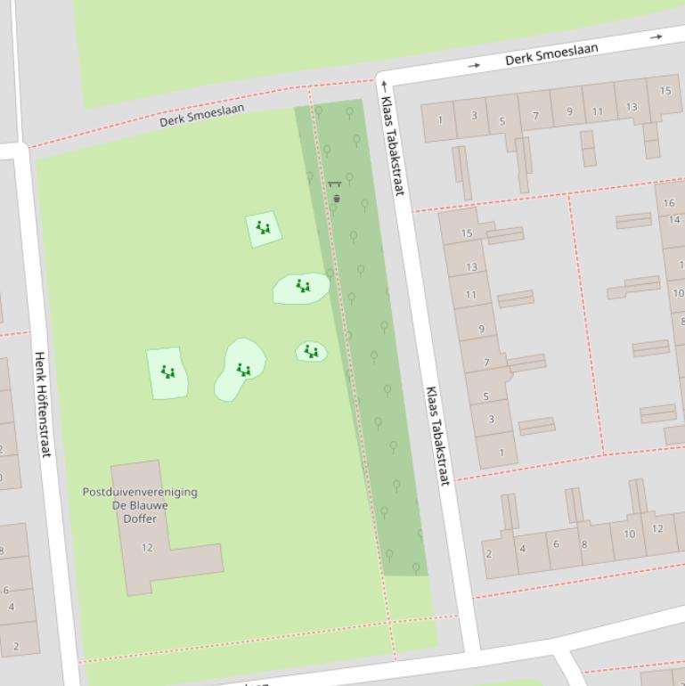 Kaart van het Wethouder Frederikspad.