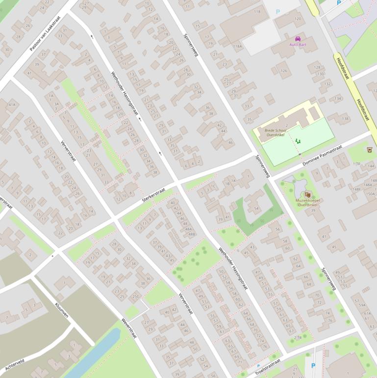 Kaart van de Wethouder Hassingstraat.