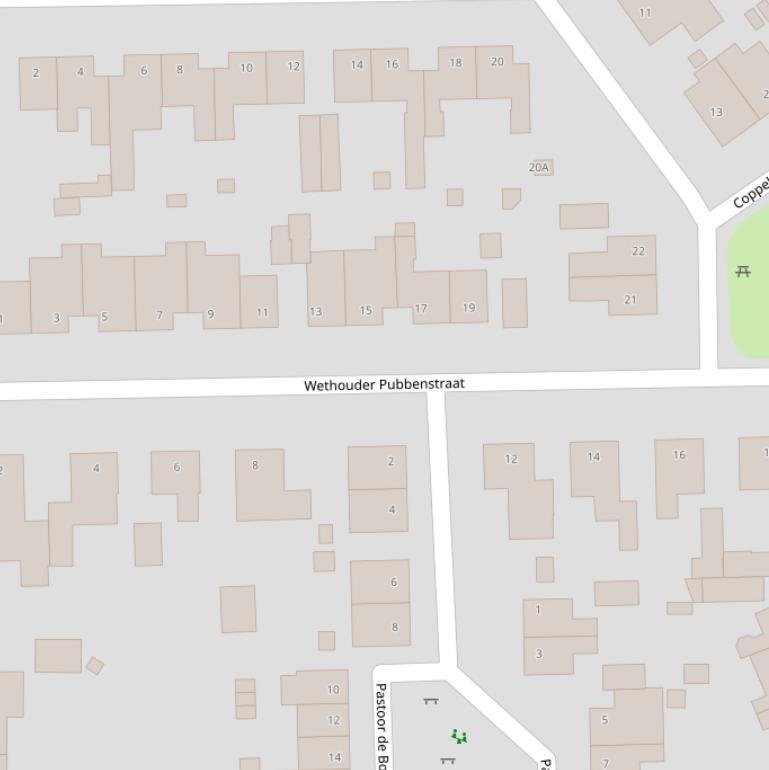 Kaart van de Wethouder Pubbenstraat.