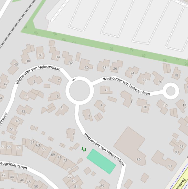 Kaart van de Wethouder van Hekezenlaan.