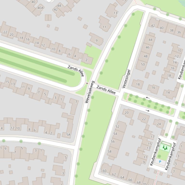 Kaart van de Wevelaakweg.