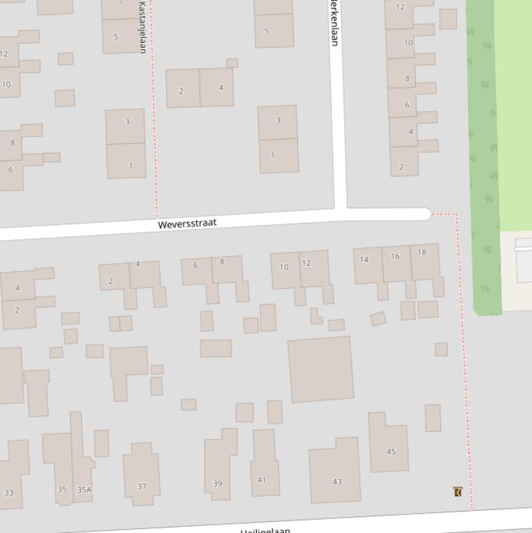 Kaart van de Weversstraat.