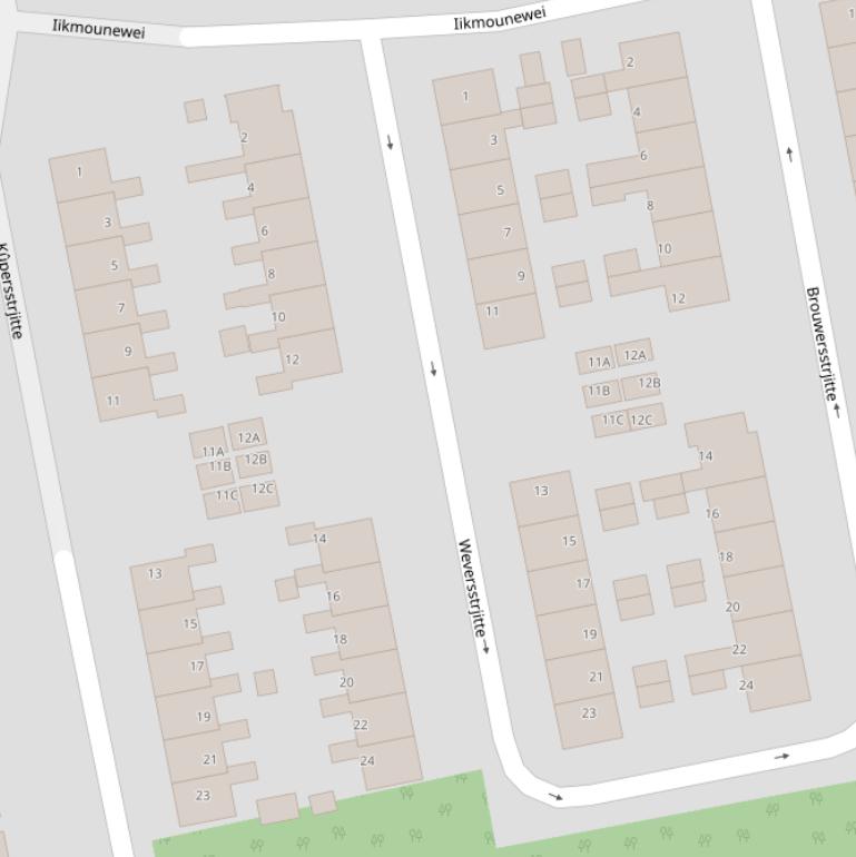 Kaart van  Weversstrjitte.